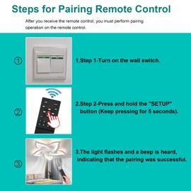 Remote Control for Ceiling Fan with Light, Compatible LP-FSD01, LP-FSD02, LP-FSD03, LP-FSD04, LP-FSD05, LP-FSD06, Ceiling Fan with Light Remote Control