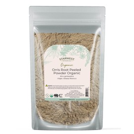 Starwest Botanicals Organic Orris Root Peeled Powder - Natural Botanical for Potpourri, Scented Crafts, & Herbal Blends, Sweet & Floral Aroma, Certified Kosher, Non-GMO - 4 oz Pouch