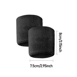 8 Pcs Wrist Sweatband,Sports Wristbands Absorbent Sweatbands Men Women Cotton Sweat Bands Elastic Wrist Sweatbands Black Sweat Bands Wristbands for Gym Tennis Running Football Basketball