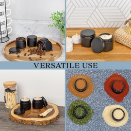 2oz Black Coated Glass Jars 12pk; Cosmetic Balm Jars w/ Black Metal Lids