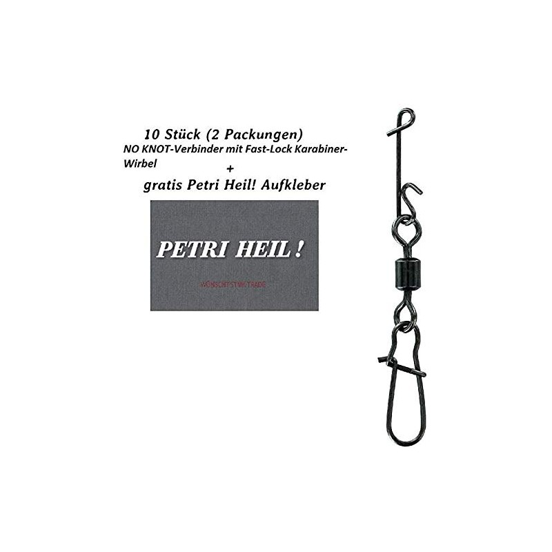 Jenzi Set: 2 Packs (10 Swivel Carabiner) Knotless Connector with