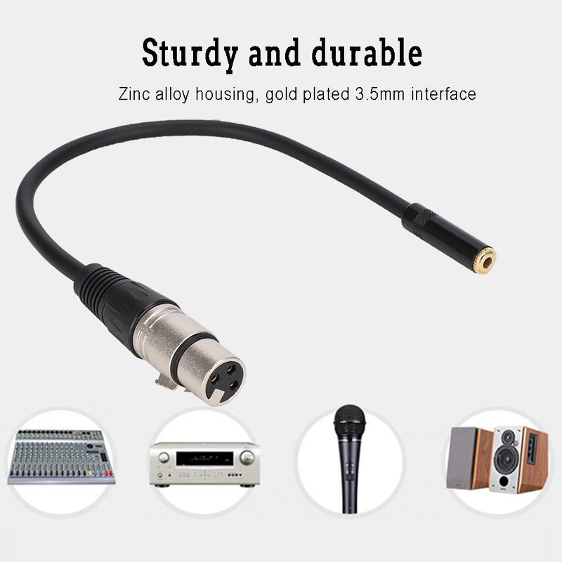 ASHATA 3.5MM Hembra a XLR Hembra Aleación de Zinc 3.5MM