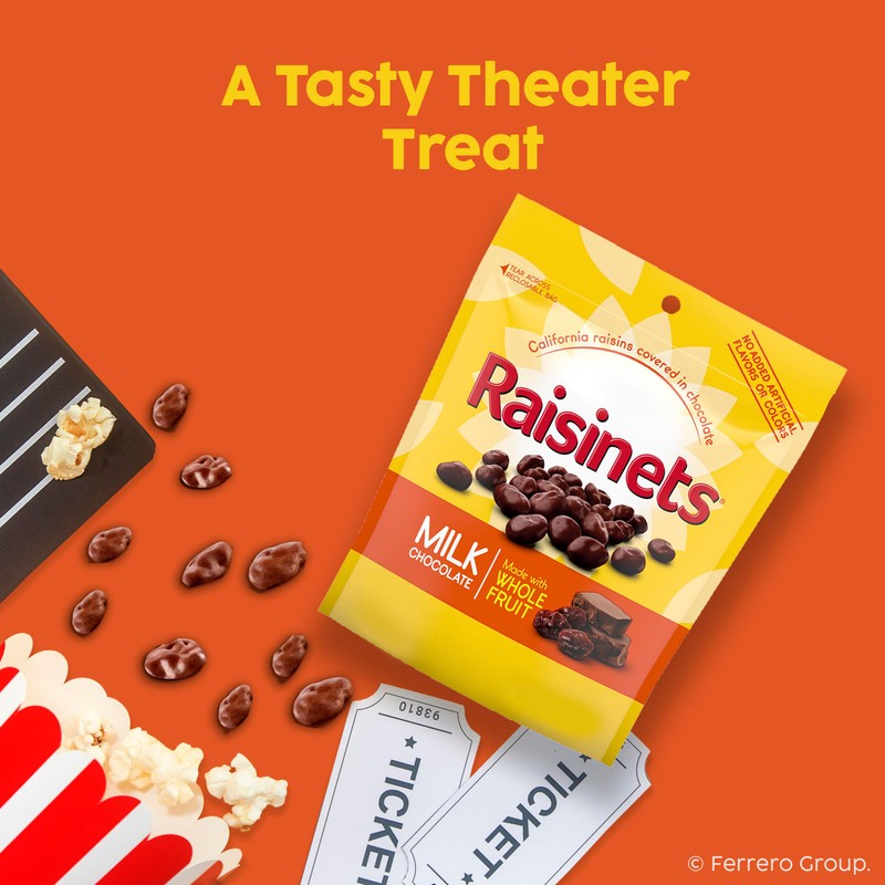 Raisinets Milk Chocolate Covered Raisins, Gluten-free California Chocolate Raisins, Resealable