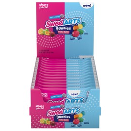 SweeTARTS Gummies Fruity Splitz, Candy, Sweet and Tart, Back to School Sweet Treat, 3 oz, 12 ct