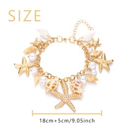 Waeceip Beach Ankle Bracelets For Women Summer Boho Anklets For Women Seashell Beaded Anklets Summer Jewelry Beach Vacation Accessories Hawaiian Gifts (starfish with 1)