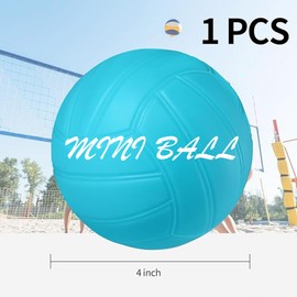 SMAODSGN 4 Inch Blue Mini Volleyball Balls Miniature Volleyballs Roundnet Game Replacement Balls Little Volleyball Gifts for Players Team Teen Pool Stadium (1 Blue)