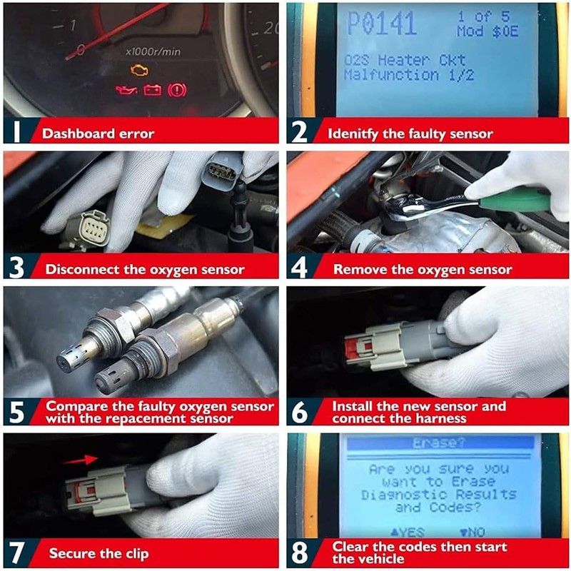 TINJO O2 Oxygen Sensor Upstream & Downstream Compatible with Chevy