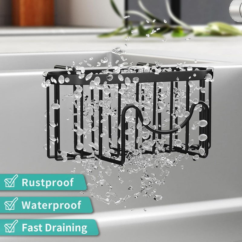 HapiRm Sponge Holder for Kitchen Sink - Rustproof Hanging Kitchen