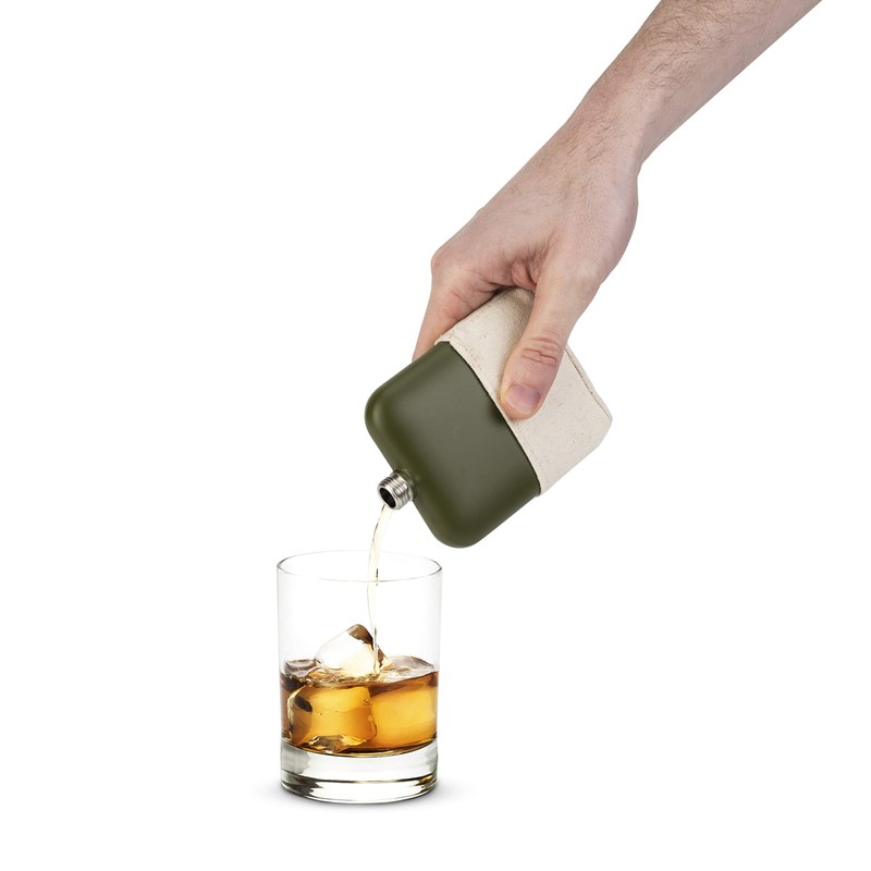 Foster & Rye 7158 Matte Army Green Flask, One Size