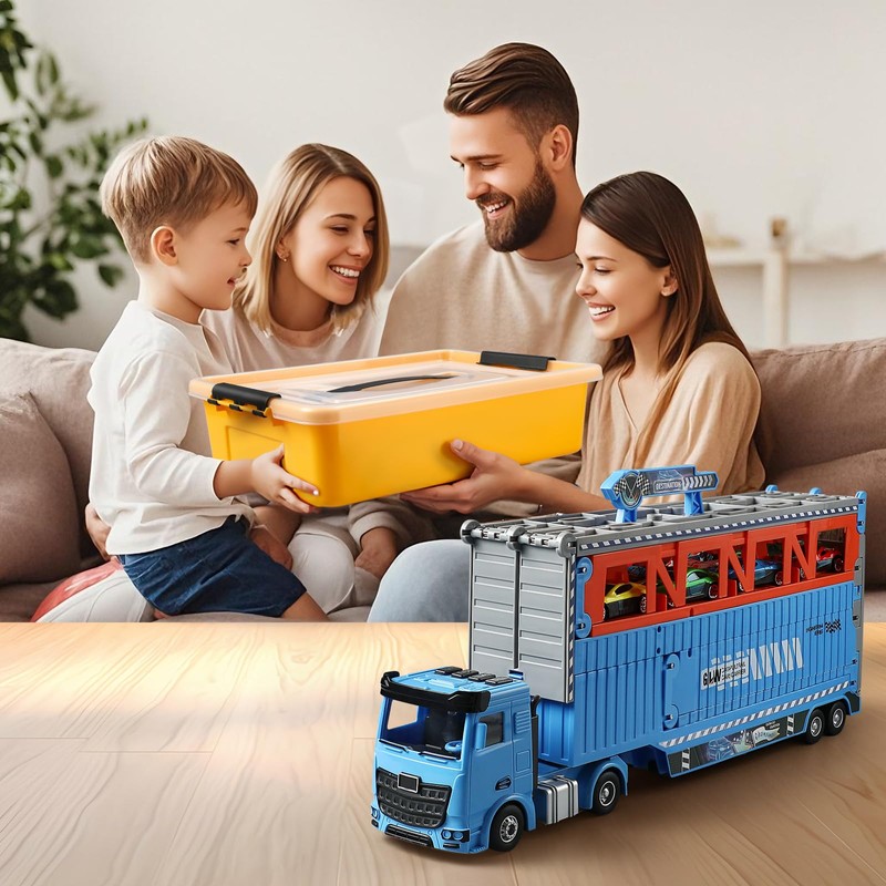 GLW 78 Inch Foldable GLWExtended Carrier Truck Race Track Playset