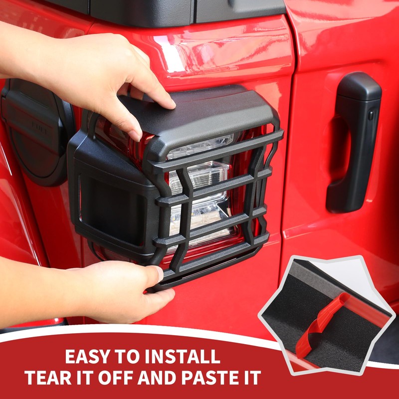 RAZPOY JL Tail Light Covers, Rear Light Lamp Guards Trim