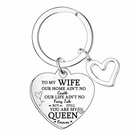Wife Gift from Husband Valentine's Day Gift Couple Keyring Gift for Her Wife Anniversary Christmas Birthday Gifts Lover Gifts Wife Keychain