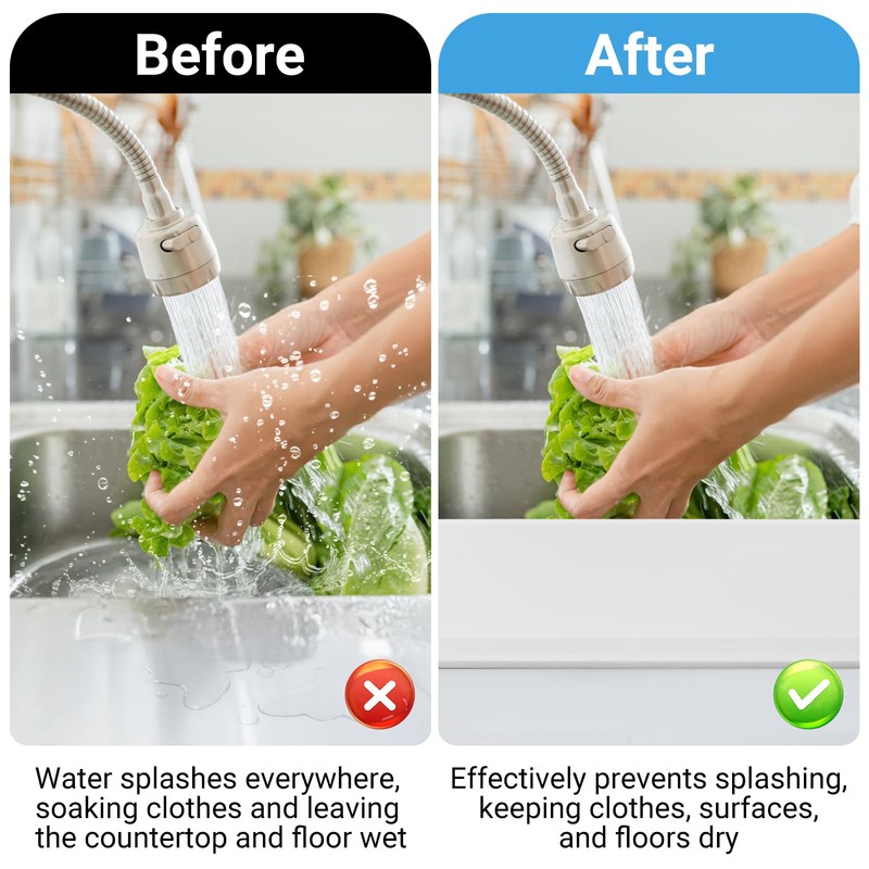 AIZOE Silicone Sink Splash Guard, Splash Guard for Kitchen Sink