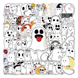 Ghost Stickers 100Pack Laptop Stickers,Vinyl Waterproof Stickers for Water Bottles Skateboard Scrapbook Bike Computer,Phone,-Graffiti Stickers Pack for Teens Girls Kids Adults(Cute Ghost)