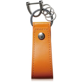 BLUE SINCERE IKH6 Key Chain Leather Italian Leather Key Belt Loop Key Ring Key Charm, retro camel