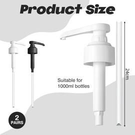 Pack of 2 for Monin Pump, 1 Litre, Monin Syrup, Sugar-Free, 10 ml, Reusable Dosing Pump, 1 Litre Syrup Dispenser, Pump Dispenser, 1 Litre Dosing Pump for Drinks, Syrup Dispenser Bottles