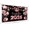 Mocsicka Class of 2025 Backdrop Banner Black Pink Graduate Party