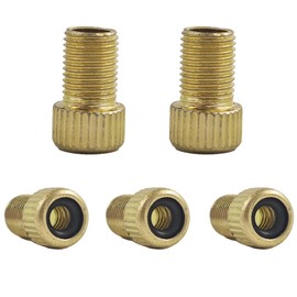 Runseaway 5Pcs Presta to Schrader Valve Adapter, Brass Presta Valve Adapter Converter for Bikes, Inflate Presta Valve Tires with Standard Pump or Air Compressor