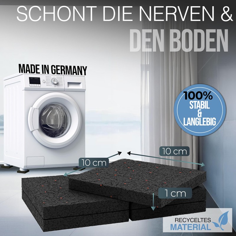Vibration Damper as Washing Machine Underlay and Anti-Vibration Mat, Non-Slip