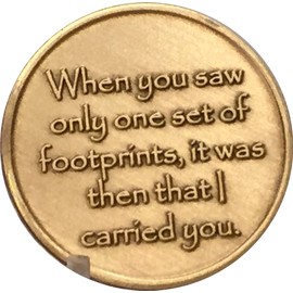 Footprints in The Sand Bronze Medallion Chip Pocket Token