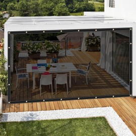 Clear Tarps Heavy Duty UV Protection, Translucent Sun Shade PVC Vinyl Tarpaulin with Grommets, Ropes, Reinforced Edge, Waterproof, Tear-Resistant for Greenhouse, Patio, Garden, Porch, Pavilion