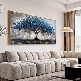 hyidecorart Abstract Wall Decoration For Living Room Canvas Wall Art For Office Bedroom Decor Tree Panoramic Landscape Wall Paintings Wood Framed Prints Textured Pictures Artwork Modern Hotel Decor