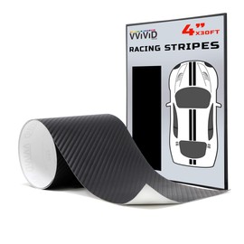 VViViD Black Carbon Fiber Adhesive Vinyl Racing Stripe Wrap Film Roll (2 Inch x 30ft) 2 Pack Bulk Rolls