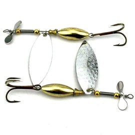 TOOGOO Lot 5 Sinking Spinner Spoon Bait Fishing Lure Artificial Hard Bait for Trout Bass Pike Fishing Tackle Equipment 15g/9.8cm
