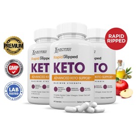 Justified Laboratories Rapid Ripped Keto ACV Extreme Pills 1675 MG Stronger Thn Gummys Keto Support 3Pk
