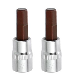 2PCS Juttzzei Hex Bit Socket, 1/4" Drive x H6 (6mm) Allen Key Socket, Premium S2 Alloy Steel 6mm Hex Bit with 1.5" Length for Torque Wrench, Ratchet Wrench, Impact Power Drills