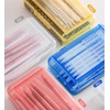 Nuozme Double Layer Large Capacity Pencil Box,Plastic Translucent Pencil Box,