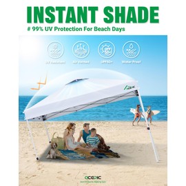 10x10 Pop Up Canopy Tent,300D Silver-Coating Top,Pop Up Canopy Tent Instant Portable Shelter with 1-Button Push and Wheel Carry Bag, 8 Stakes and 4 Upgrade Heavy Duty Canopy Weights (Pink, 10x10)