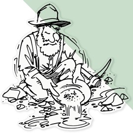 'Panning for Gold' Clear Sticker Decal – Waterproof Film for Windows, Cars, Walls & Crafts, XL (460mm) (DC00094708)