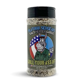 Platoon Sergeant Seasoning - BBQ Rub - Award Winning BBQ & Grill Seasoning for Beef, Steak, Burgers, Pork & Chicken - Dry Rub - No MSG or Gluten - 100% Veteran Owned - USA Made - 15oz