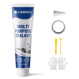 CARPOLY Silicone Caulk for Kitchen & Bathroom, Waterproof White Caulk for Sink, Toilets, Windows, Doors, Strong Adhesion, Shrink & Crack Proof,Long-Lasting(White, 5.29oz)
