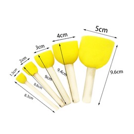 Baluue 27pcs Sets Sponge Seals Paint Sponge Brush Tools Sponges Paint Brushes Tools for Painting Brush Painting Tools Doodle Tools Wooden Black
