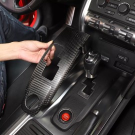 YNEI Real Carbon Fiber Gear Shifter Surround Cover Trim Fits Nissan GTR R35 2008-2016