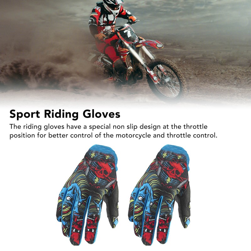 1 Pair Blue Motorcycle Sport Gloves Fashionable Non Slip 2