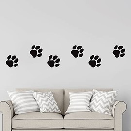 Dog Paws Wall Decal - Paws Wall Sticker - Pet Shop Vinyl Decal - Cat Dog Paws Pet Lovers Gift Wall Decor, VP2760