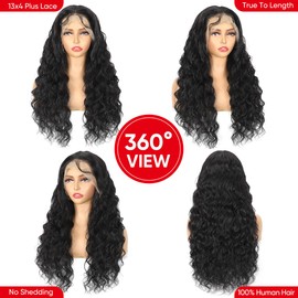 Mingirlt 30 Inch Deep Wave Lace Front Wigs Human Hair Pre Plucked 13x4 HD Transparent Lace Front Wigs Human Hair for Black Women Curly Human Hair Wig with Baby Hair Wet and Wavy Wig 200 Density