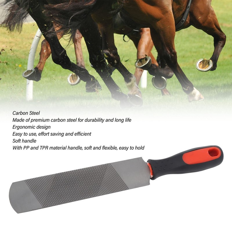 8 Inch Farrier Rasp File with Rubber Handle, Mini Horseshoe