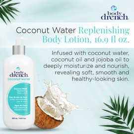 Body Drench Coconut Water Replenishing Body Lotion – Hydrating & Moisturizing Lotion for Dry Skin, 16.9 fl oz