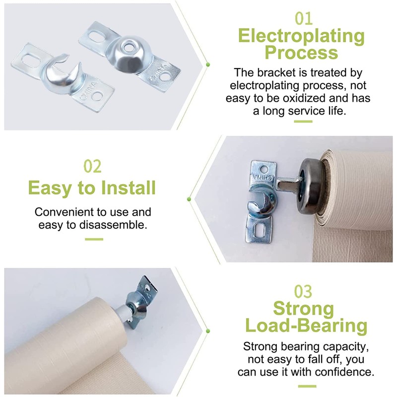 UFURMATE Roller Shades Bracket, 2 Sets Metal Roller Window Shade