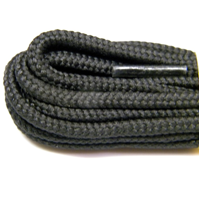 84 Inch Coal Black Rugged Wear Professional Boot Laces Round