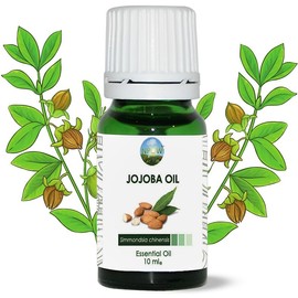 NPOW Jojoba Oil - 100% Pure & Natural Organic Jojoba Oil For Hair, Face, Body, Beard, Nails & Hair Growth Oil - Jojoba Oil For Skin, Deeply Moisturizing, Cold Pressed Jojoba Oil Vegan Friendly - 10ml