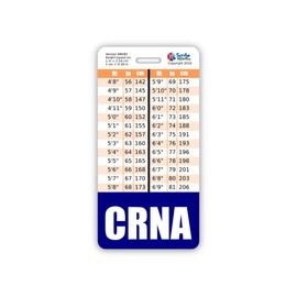 CRNA Badge Buddy Vertical w/Height & Weight Conversion Charts (Standard, Navy)