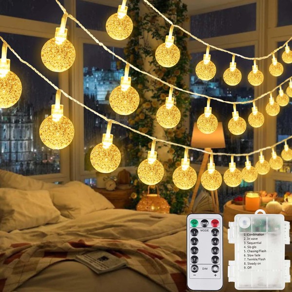 80LED 33FT Globe Fairy Lights Battery Operated with Timer, String