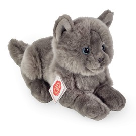 Teddy Hermann 91831 Carthusian Cat Lying Down 20 cm Cuddly Toy Plush Toy with Recycled Filling