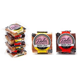 Dolci di Maria | Chocolate Raspberry Blondie Brownie Variety Pack | Gluten & Dairy Free Snack | 1 Pack of 12 Brownies, 3.0 ounce each