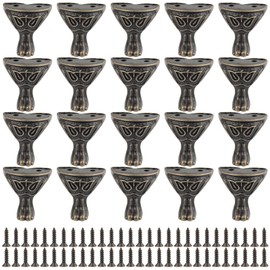 AUEAR, 20 Pack Antique Brass Wood Case Jewelry Chest Storage Box Decorative Hardware Feet Leg Metal Corner Protector